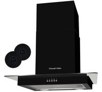 Russell Hobbs RHFGCH601B 60cm Flat Glass Black Cooker Hood