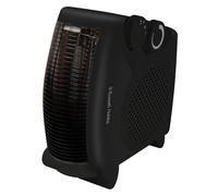 Russell Hobbs RHFH1005B 2000W/2KW Electric Fan Heater in Black, Portable Horizontal Vertical 2 Heat Settings Overheat Protection, Adjustable Thermost