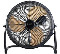 Russell Hobbs RHGF1221WDB 12 Inch High Velocity Floor Fan, Wood & Black, 3 Speeds, Tilt Function, Portable