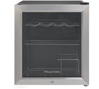 Russell Hobbs Mini Fridge 12 Bottle/46L Lockable Freestanding Stainless Steel Table Top Mini Beer & Wine Fridge, Lock and Key with Glass Door RHGWC3SS-LCK