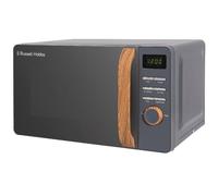 Russell Hobbs RHMD714G 17 L 700 W Scandi Grey Digital Microwave with 5 Power Levels, Wood Effect Handle & Dials, Clock & Timer, Automatic Defrost, Easy Clean, 8 Auto Cook Menus