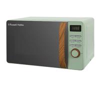 Russell Hobbs RHMD714MG-N 17 Litre Matt Green Digital Microwave with Wood Effect handle and dials'