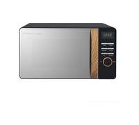 Russell Hobbs RHMD714B-N 17L 700w Scandi Black Digital Microwave with 5 Power Levels, Wood Effect Handle & Dials, Clock & Timer 8 Auto Cook Menus