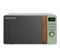 Russell Hobbs RHMD714MG-N 17 Litre Matt Green Digital Microwave with Wood Effect handle and dials'