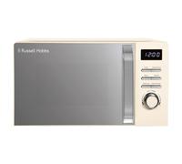 Russell Hobbs Digital Microwave 20L 800W in Cream with 5 Power Levels, Pull Handle Door & Button Control, Clock & Timer, Automatic Defrost, Easy Clean, 8 Auto Cook Menus RHMD818C
