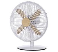 Russell Hobbs RHMDF1201WDW 12" Scandi Electric Desk Fan, 3 Speed Settings, Oscillating Fan & Adjustable Tilt, 45W, White and Wood Effect