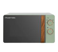 Russell Hobbs RHMM713MG-N 17 Litre Matt Green Manual Microwave with Wood Effect handle and dials