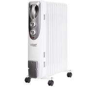Russell Hobbs 2500W Oil Filled Radiator, 11 Fin Portable Electric Heater in White, Adjustable Thermostat with 3 Heat Settings, Overheat Protection, 25m sq Room Size 2 Year Guarantee RHOFR1106