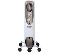 Russell Hobbs 1500W/1.5KW Oil Filled Radiator, 7 Fin Portable Electric Heater - White, Adjustable Thermostat with 3 Heat Settings, Safety Cut-off, 15 m sq Room Size, RHOFR5001, 2 Year Guarantee