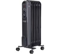 Russell Hobbs 1500W/1.5KW Oil Filled Radiator, 7 Fin Portable Electric Heater - Anthracite, Adjustable Thermostat, 3 Heat Settings, Overheat Protection, 15m sq Room Size, 2 Year Guarantee RHOFR7004A