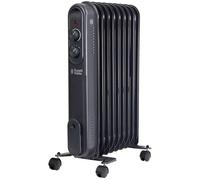 Russell Hobbs 2000W/2KW Oil Filled Radiator, 9 Fin Portable Electric Heater - Anthracite, Adjustable Thermostat with 3 Heat Settings, Overheat Protection, 20m sq Room Size 2 Year Guarantee RHOFR9004A