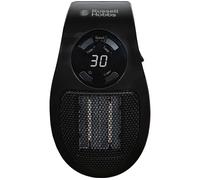 500W Ceramic Plug Heater, Electric Heater Adjustable thermostat, 12 Hour Timer & LED Display, 2 Fan Speeds, 2 Year Guarantee, Black, RHPH2001B
