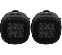 Russell Hobbs RHPH7001 700W Compact Portable Black Ceramic Plug in Fan Heater in Black with 2 Heat Settings & Overheat Protection, 10m2 Room Size, 2 Year Guarantee (Pack of 2)