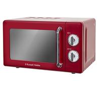 Russell Hobbs RHRETMM705R-N 17 L 700 W Red Compact Retro Solo Manual Microwave with 5 Power Levels, Timer, Defrost Setting, Easy Clean