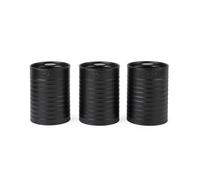 Russell Hobbs RH03268EU7 Ribbed 3-Piece Canister Set - Set of 3 Kitchen Storage Canisters for Tea, Coffee and Sugar, Durable Powder-Coated Steel, Pull Top Lids, Easy to Clean, Ribbed Design, Black