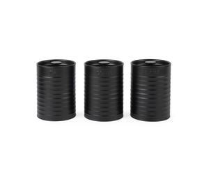 Russell Hobbs Ribbed 3-Piece Canister Set ? Set of 3 Kitchen Storage Canisters for Tea, Coffee and Sugar, Durable Powder-Coated Steel, Pull Top Lids,