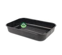 Russell Hobbs CW11431 Deep Roasting Tin, Vitreous Enamel Coated Large Roaster, Oven Baking Dish, Roast Chicken Tray, Meal/Vegetables, Dishwasher Safe, Romano Collection, 42 cm, Black