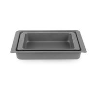 Russell Hobbs Shield 2-Piece Stackable Roaster Set - 32/38 cm Ultra Non-Stick Roasting Trays, Durable Carbon Steel, PFOA-Free, Oven Safe up to 220 °C, Long-Lasting Deep Oven Tray, Grey