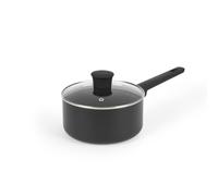 Russell Hobbs RH02840EU7 Shield 18 cm Saucepan - Non-Stick Coating 10x Tougher*, Induction Suitable Cooking Pot, Tempered Glass Lid, Pressed Aluminium Casserole, Easy to Clean, Soft-Touch Handle