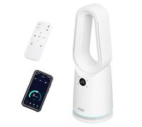 Russell Hobbs Smart Bladeless Cooling Fan in White, 9 Speed Settings, 3 Modes, Touch Controlled Buttons, WiFi Enabled, LED Display with Remote, 80° Oscillation Function, 59cm Tall, RHCBLDL10SM