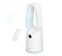 Russell Hobbs Smart Bladeless Cooling Fan in White, 9 Speed Settings, 3 Modes, Touch Controlled Buttons, WiFi Enabled, LED Display with Remote, 80° Oscillation Function, 59cm Tall, RHCBLDL10SM