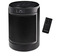 Russell Hobbs Space Heater in Black & Silver 1500W Portable Oscillating Ceramic Round Electric Heater, Low Energy Digital Display, 4 Modes, 24hr Auto