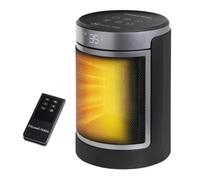 Russell Hobbs Space Heater in Black & Silver 1500W Silent Portable Oscillating Ceramic Round Electric Heater, Low Energy Digital Display, 4 Modes, 24hr Auto Timer, Overheat Protection, RHCH2002S