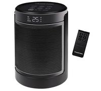 Russell Hobbs Space Heater in Black & Silver 1500W Silent Portable Oscillating Ceramic Round Electric Heater, Low Energy Digital Display, 4 Modes, 24hr Auto Timer, Overheat Protection, RHCH2002S