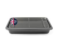 Russell Hobbs Stackable 7-Piece Bakeware Set - 2 Layer PPG Skandia Extreme Non-Stick, Baking Tray, Roaster, Square & Rectangle Pans/Trays, Carbon Steel, Stainless Steel Cooking Rack, Dishwasher Safe