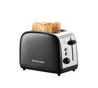 Russell Hobbs 2 Slice Lift & Look Toaster (Longer slots, 6 Browning levels, Defrost/Reheat/Cancel function, Removable Crumb Tray, 1670W, Black & Stainless Steel Gloss finish) 26550