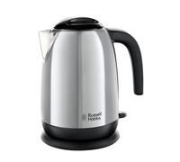 Russell Hobbs Stainless Steel & Black Electric 1.7L Cordless Kettle with black handle (Fast Boil 3KW, Removable washable anti-scale filter,) 23911