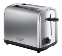 Russell Hobbs 2 Slice Toaster with Perfect Toast Technology for improved evenness (Wide slots, Lift & look feature, 6 Browning levels, Frozen & Cancel function, 850W, Brushed & Stainless Steel) 24080
