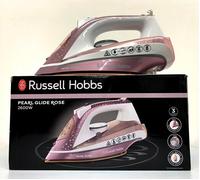Russell Hobbs Pearl Glide Steam Iron, Pearl Infused Ceramic Soleplate for smoother glide, 315ml Water Tank, 150g Steam Shot, 40g Continuous steam, Anti-drip & Anti-calc function, 2m Cord, 2600W, 23972