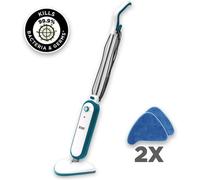Russell Hobbs Steam Mop With 2 Microfibre Pads White And Aqua Rhsm1001-G