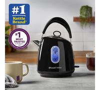 Russell Hobbs Stylevia Kettle, 1.5L, Dome, Top Handle, Fast Boil, Perfect Pour Spout, 3000 W, Stainless Steel, Black - 28131