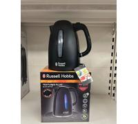 Russell Hobbs Textures Black Cordless Kettle, 1.7L, Fast Boil - 21271