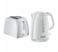 Russell Hobbs Textures 1.7 Litre Kettle & 2 Slice Toaster Plastic - White ompliant]