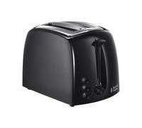 Russell Hobbs Textures 2-Slice Toaster 21641 - Black, Wide Slots, 6 Browning Settings, Removable Crumb Tray