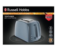 Russell Hobbs Textures 2 Slice Toaster│850W│Extra Wide Slots│Grey│21644│InUK
