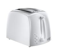 Russell Hobbs Textures 2 Slice Toaster (Extra Wide Slots, 6 Browning levels, Frozen, cancel & reheat function with indicator lights, Removable crumb tray, 850W, White matt & high gloss finish) 21640