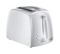 Russell Hobbs Textures 2 Slice Toaster (Extra Wide Slots, 6 Browning levels, Frozen, cancel & reheat function with indicator lights, Removable crumb tray, 850W, White matt & high gloss finish) 21640