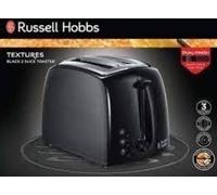 Russell Hobbs TEXTURES 2 Slice WIDE SLOT Toaster 21641 Matt & Gloss BLACK