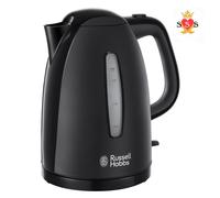 Russell Hobbs Textures Electric 1.7L Cordless Kettle (Fast Boil 3KW, Black 1PCS