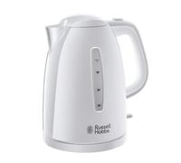 Russell Hobbs Textures Electric 1.7L Cordless Kettle (Fast Boil 3KW, White premium plastic, matt & high gloss finish, Removable washable anti-scale