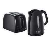 Russell Hobbs Textures Electric Jug Kettle & 2 Slice Toaster Set Black