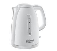 Russell Hobbs Textures White Kettle 1.7L, 3000W Rapid Boil, 360° Base, Removable Limescale Filter, Push Button Lid