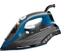 Russell Hobbs Titanium Carbide Steam Iron, 2600W, Ceramic Soleplate, 27090 | 55g and Min Continuous Steam, Large 330ml Water Tank, Self-Cleaning System, Anti-Calc Feature, Extra-Long 3m Cord
