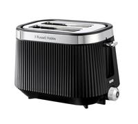 Russell Hobbs Toaster 2 Slice, Brontë Black Stylish Matte & Silver Design