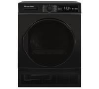 Russell Hobbs Freestanding Condenser Dryer Electric Tumble Dryer 15 Programmes 8kg Capacity 3 Heat Settings LED Display DelayStart Anti-Crease Child Lock Black Clothes Dryer RH8CTD111B