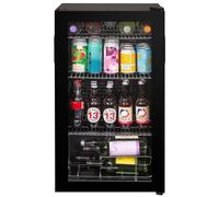 Russell Hobbs Undercounter Fridge 93 Litre/48 Can Undercounter Freestanding Beverage/Drinks Wine Fridge for Beer in Black, LED Light, Drinks & Snacks Glass Door, 2 Year Guarantee RH48BC101B